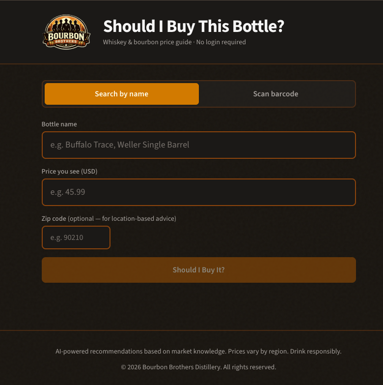 New App! Whiskey and Bourbon: Should I buy this bottle?